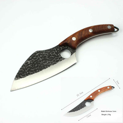 Forged Small Boning Knife – Handmade High Carbon Stainless Steel Kitchen Knife with Leather Sheath
