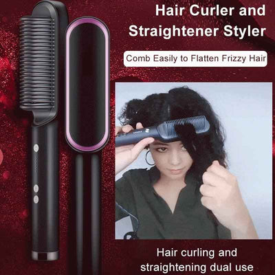Willy MerxCurly Hair StraightenerGetting beautiful, straight hair just became easier with the Professional Hair Electric Straightener Comb! This heated brush is an absolute must-have for anyone who Curly Hair Straightener